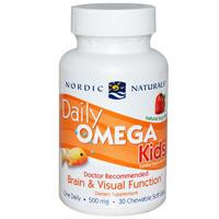 Nordic Naturals, Daily Omega Kids, Natural Fruit Flavor, 500 mg, 30 Chewable Soft Gels