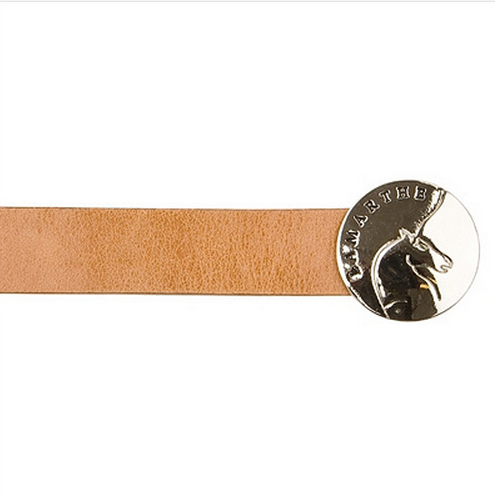 Cintura beige scuro con fibbia a punta con logo in pelle 2,9 cm3.png