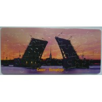 147_Открытка-пазл Разводной мост_25 руб.