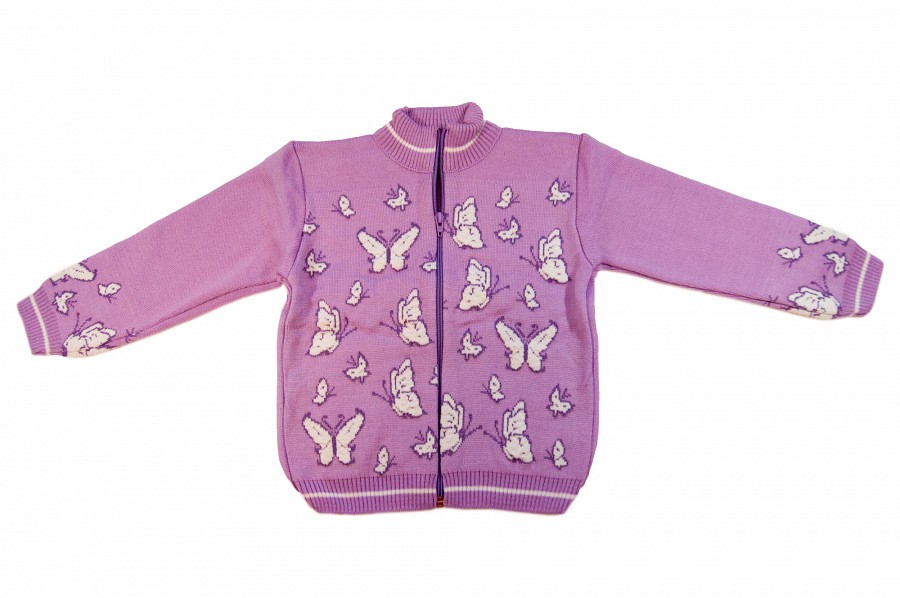 Вязаная кофта для девочек Бабочки - 400 р.jpg