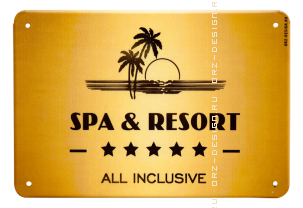 Табличка на дверь (металл) Spa and resort.png