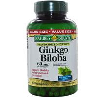 Nature's Bounty, Ginkgo Biloba, 60 mg, 200 Capsules