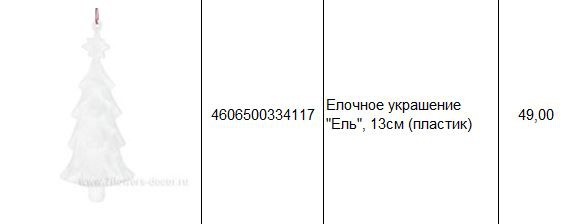 4606500334117 Елочное украшение Ель, 13см (пластик) 49.JPG
