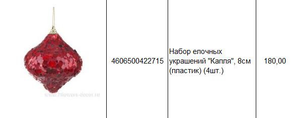 4606500422715 Набор елочных украшений Капля, 8см (пластик) (4шт.) 180.JPG