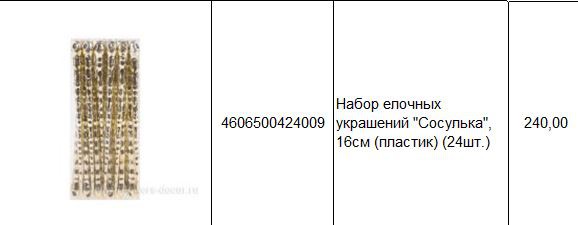 4606500424009 Набор елочных украшений Сосулька, 16см (пластик) (24шт.) 240.JPG