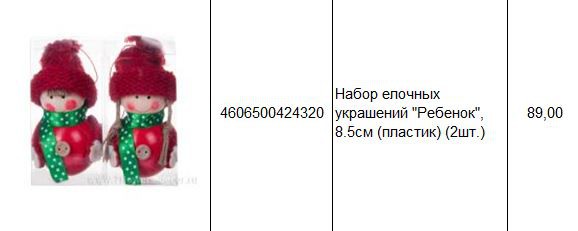 4606500424320 Набор елочных украшений Ребенок, 8.5см (пластик) (2шт.) 89.JPG