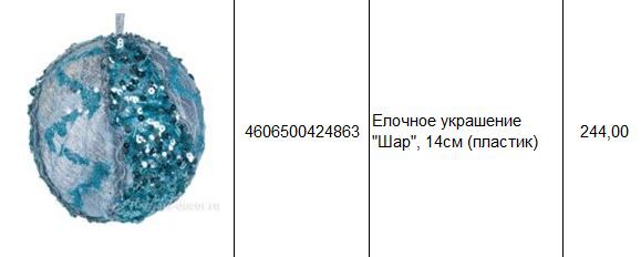 4606500424863 Елочное украшение Шар, 14см (пластик) 244.JPG