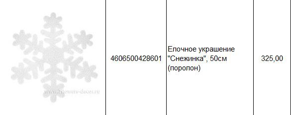 4606500428601 Елочное украшение Снежинка, 50см (поролон) 325.JPG