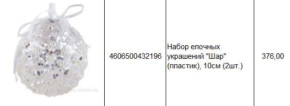 4606500432196 Набор елочных украшений Шар (пластик), 10см (2шт.) 376.JPG