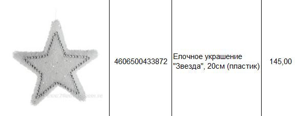 4606500433872 Елочное украшение Звезда, 20см (пластик) 145.JPG