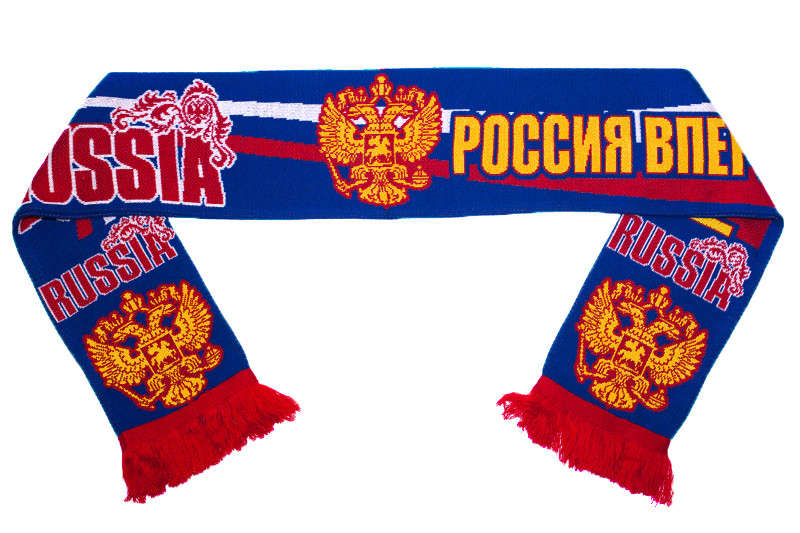 Шарф вязанный RUSSIA Россия вперёд!.jpg