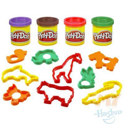 Ведёрко Play-Doh (4 банки, и 9 формочек) Зверюшки.jpg