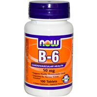 Now Foods, B-6, 50 mg, 100 Tablets