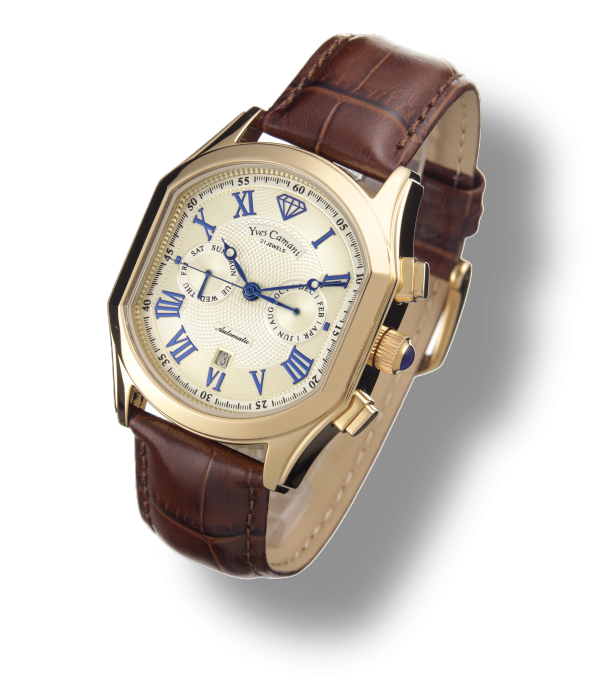 Yves Camani BELLISSIMO Herrenuhr Gold Brown.png