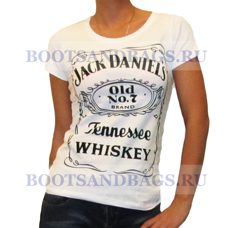 Футболка женская Джек Дениелс Jack Daniels белого цвета  размер единый 44-46-48 290руб.jpg