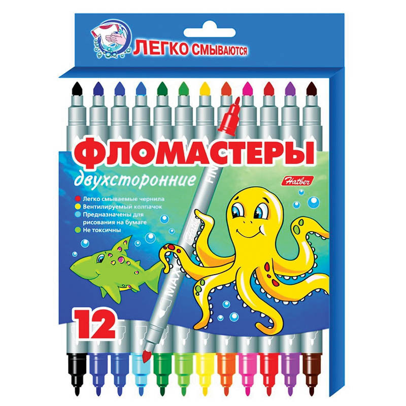 Фломастеры Морская семейка, 12 цв., двухсторон., картон. уп., европодвес 114,11.jpg