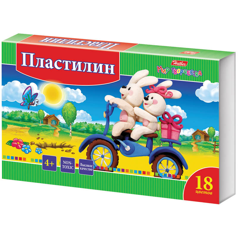Пластилин Ушастики 18 цветов, 360гр, со стеком 57,97.jpg