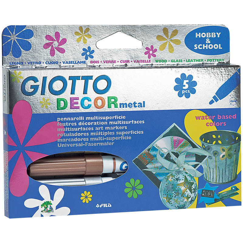 Фломастеры GIOTTO DECOR METAL 05цв., металлический эффект для декорирования, европодвес 297,72.jpg