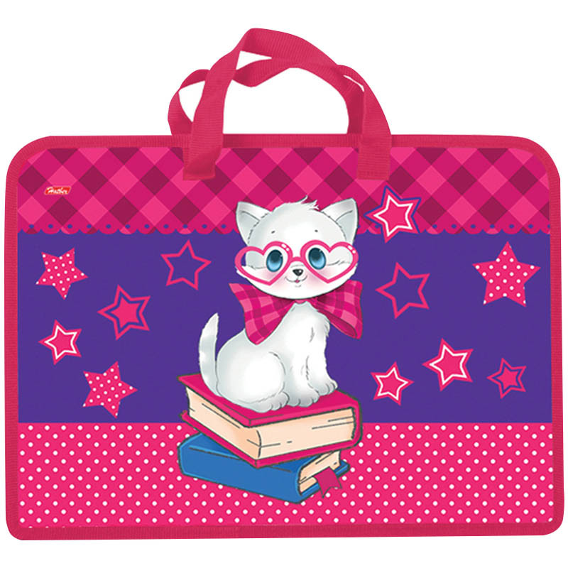 Папка с ручками А4 School cat, пластик, на молнии 133,19.jpg