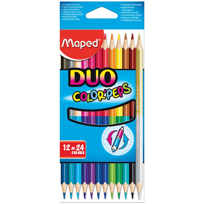 Карандаши Color Peps 24цв., 12шт., двусторонние, трехгран., заточен., картон. уп., европодвес 184,12.jpg
