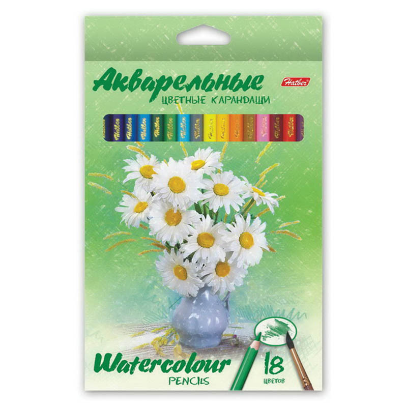 Карандаши акварельные Букет 18цв., картон. уп., европодвес 152,40.jpg