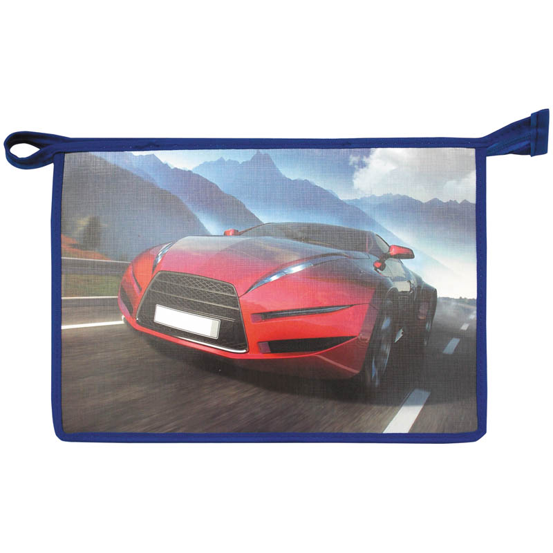 Папка для труда 2 отделения, А4, Авто. SUPERCAR 2 серия, на молнии 88,59.bmp