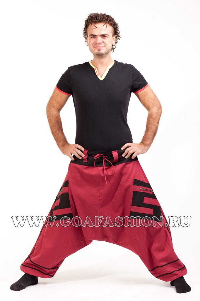 Афгани из плотного хлопка вишневые.jpg