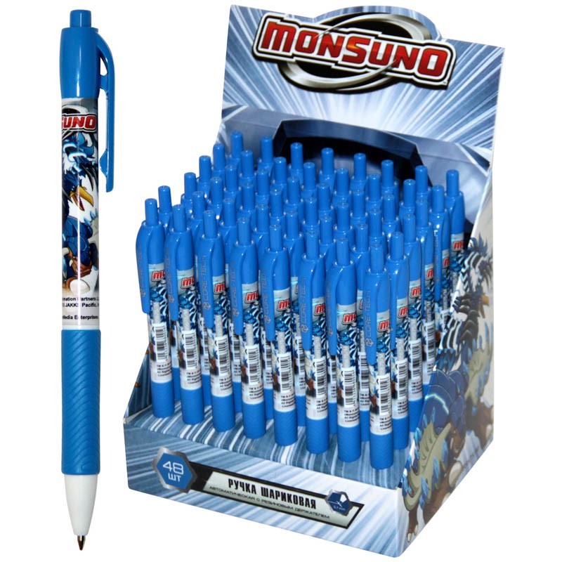 Ручка шариковая автоматическая Monsuno, синяя, 0,7мм, грип 9,06.jpg