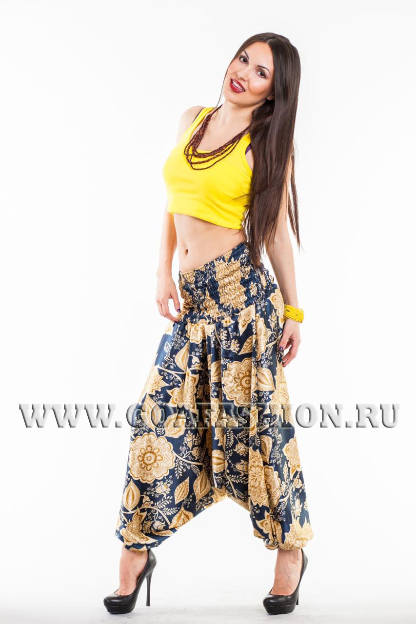 Штаны алладины синие с золотым.550р.