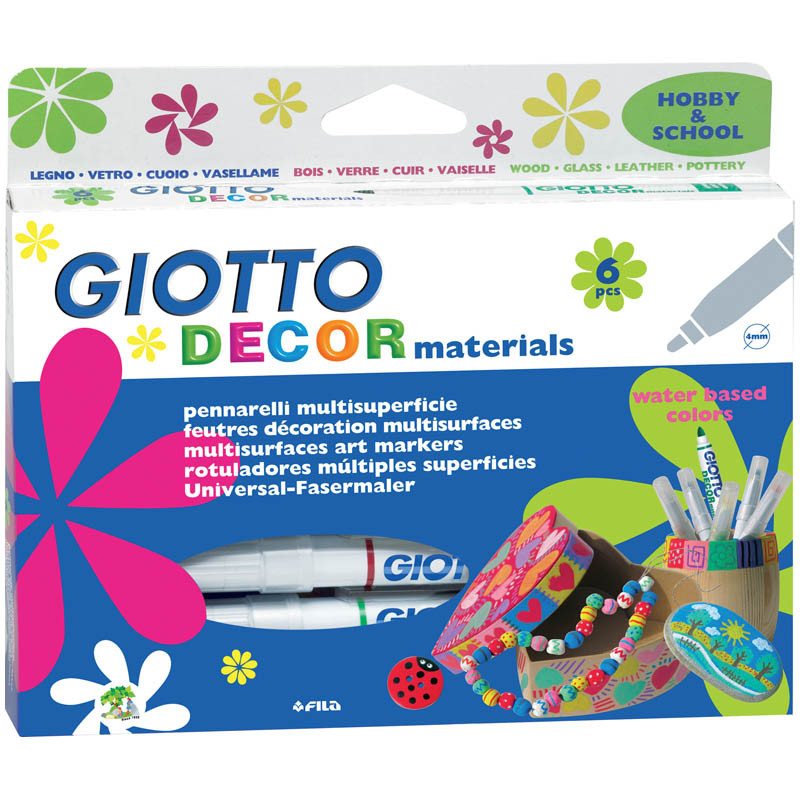 Фломастеры GIOTTO DECOR MATERIALS 06цв., для декорирования, европодвес 365,64.jpg