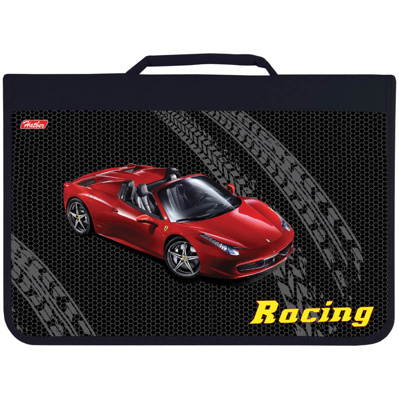 Папка для труда 1 отделение, А4, AutoRacing, картон, с ручкой, на молнии 204,12.bmp