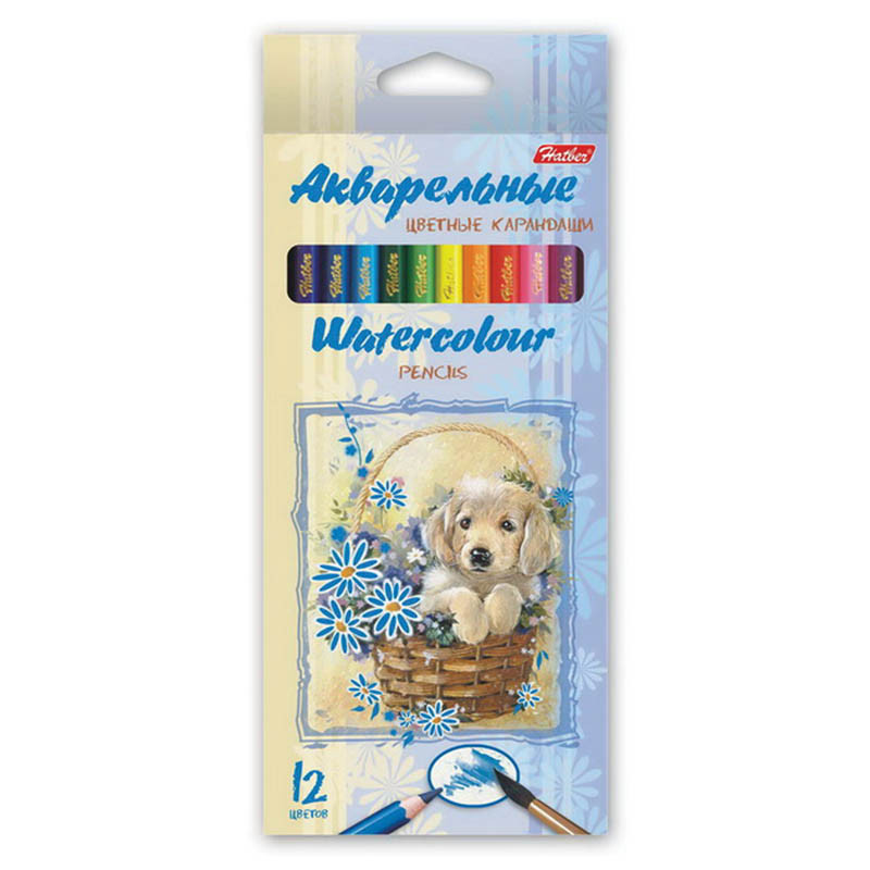 Карандаши акварельные Щенок 12цв., картон. уп., европодвес 116,50.jpg