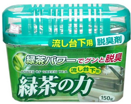 KOKUBO Deodorant POWER OF GREEN TEA Бытовой Дезодорант-поглотитель неприятных запахов под раковину с экстрактом зелёного чая 150 гр -  99 руб