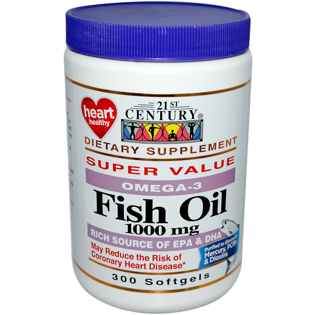 21st Century Health Care, Fish Oil, Omega-3, 1000 mg, 300 Softgels