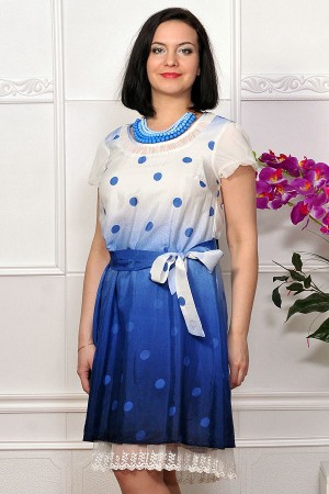 Платье в крупный горох с отделкой кружевом. Арт.093821576 р-ры 42-46 1890р.jpg