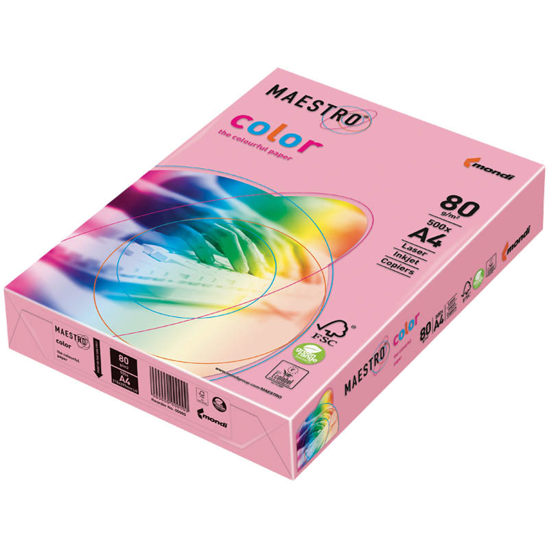 Бумага Maestro Color pale А4, 80гм2, 500л. (розовый) 433,32.jpg
