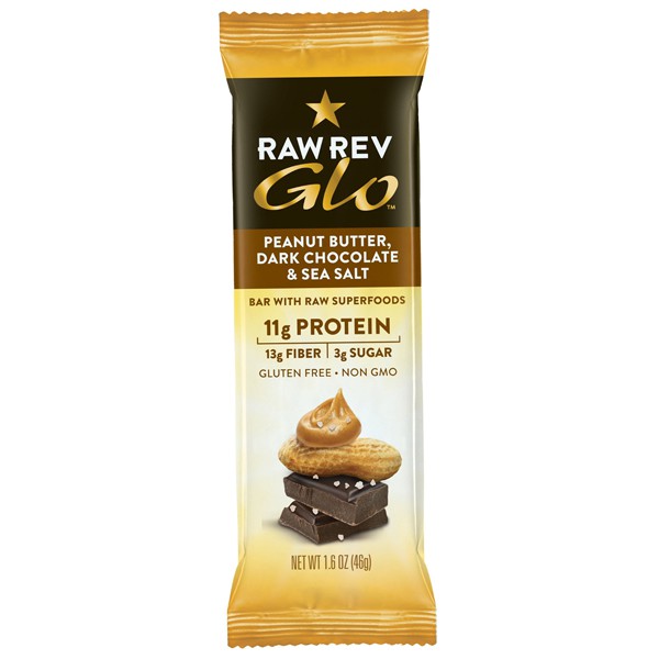  Raw Rev Glo Peanut Butter, Dark Chocolate & Sea Salt, 46 . 120 .