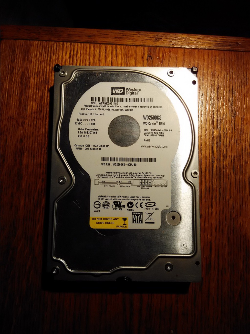 250GB WDC WD2500KS-00MJB0 (1)