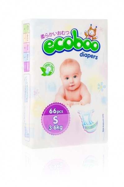 Ecoboo S, от 3 до 6 кг., 66 шт.