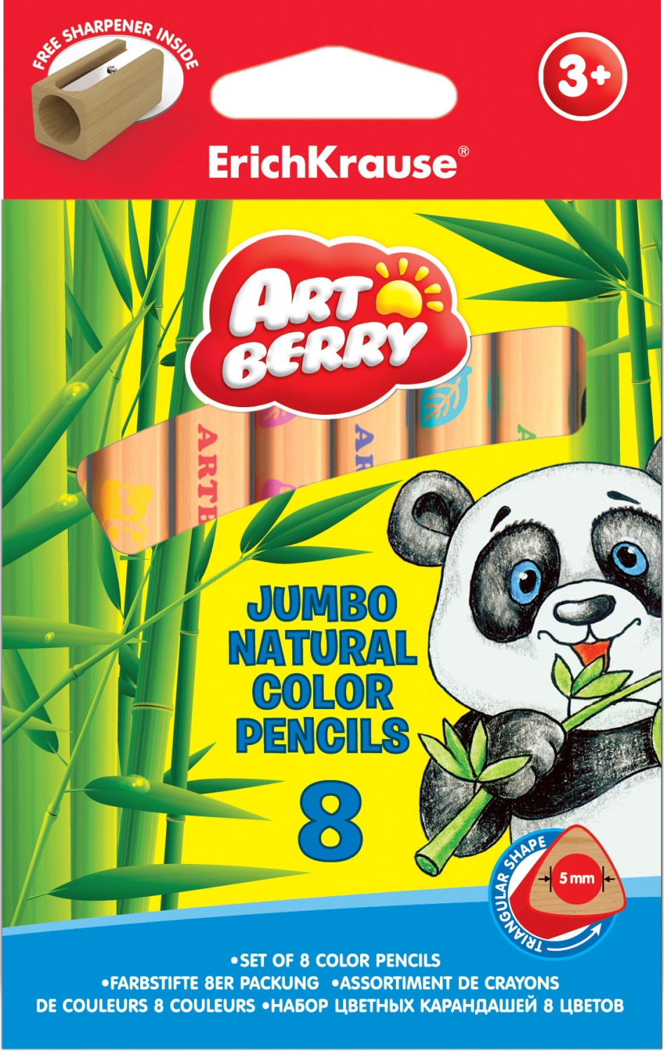 Карандаши Artberry nature 8цв треугольн джамбо коротк с точилкой 116,80.jpg