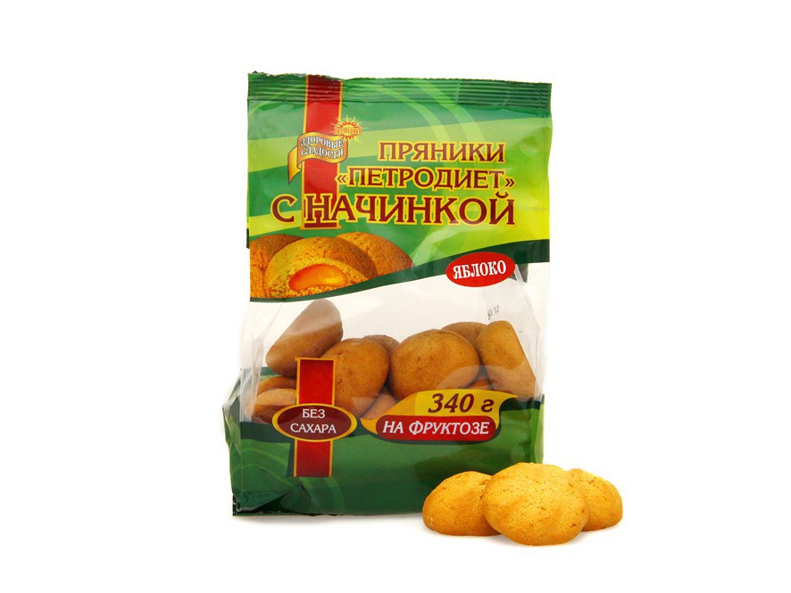 Пряники Петродиет Яблоко на фрукт 340г 6 мес