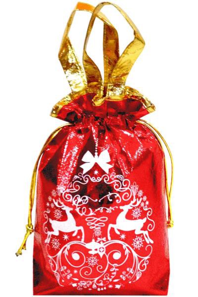 ПОДАРОЧНЫЙ МЕШОК НОВОГОДНИЙ 3D красный 72 р.