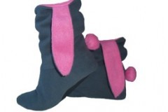 Тапки-зайцы серо-розовый