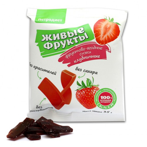 Снэки фруктово-ягодные Клубничные на фрукт 35г 12 мес