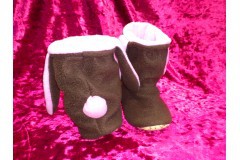 Тапки-зайцы коричнево-розовые