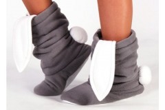 Тапки-зайцы серо-белый