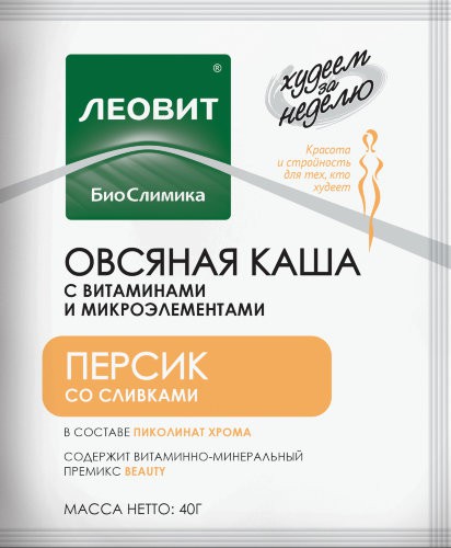 Леотон Каша овсяная Персик 40гр 18 мес 23,7