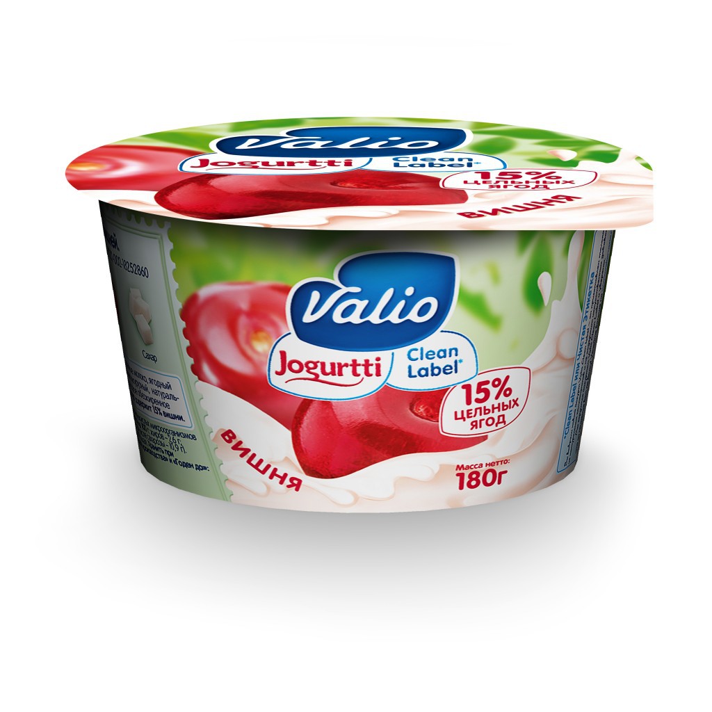 Valio йогурт с вишней 2,6% 180 г 52,62р