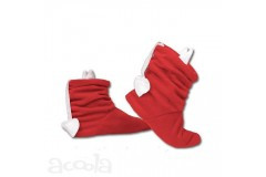 Тапочки- угги Чертики красный-белый