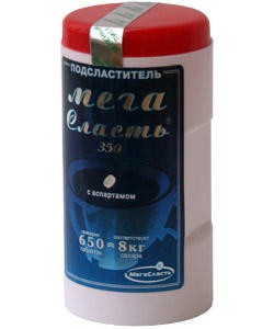 Зам сах МегаСласть аспартам 200табл евробанка (блок 20) 36,25